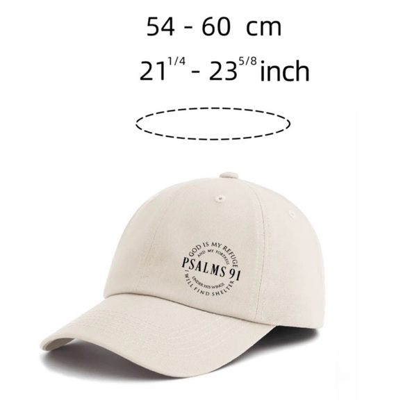 Psalms 91 Baseball Hat, Cream - Picture 3 of 3